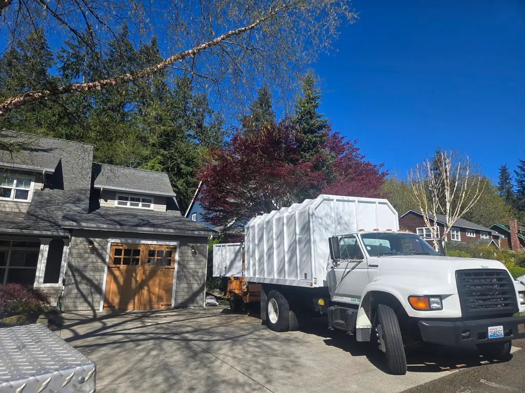 Womer’s work truck at a residential property
